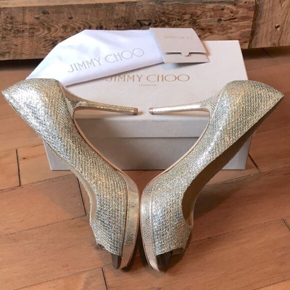 BRAND NEW JIMMY CHOO Luna champagne heels - Picture 5 of 13